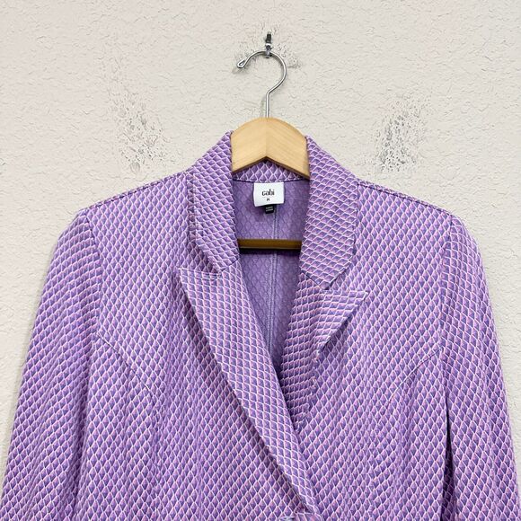 CABI The Maverick Imperial Blazer Jacket Lavender Argyle Office Preppy - Picture 6 of 15